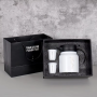 High Quality Double Vacuum Stainless Steel Pot Set with Two Cups Custom Arabic Logo Exquisite Business Gift  for Coffee