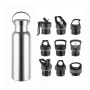 Customized Double-Wall Stainless Steel Insulated Thermal Flasks Modern Design Style Bicycle Sport Water Bottle With Bamboo Lid