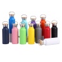 Customized Double-Wall Stainless Steel Insulated Thermal Flasks Modern Design Style Bicycle Sport Water Bottle With Bamboo Lid