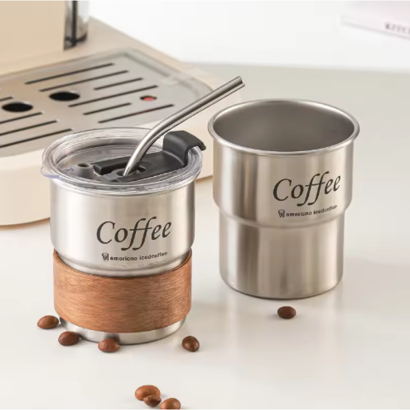 Single Wall 300ml Stainless Steel Insulate Mug Stackable Pint Cup Eco-Friendly Reusable Beer Coffee Tea Cup Wholesale