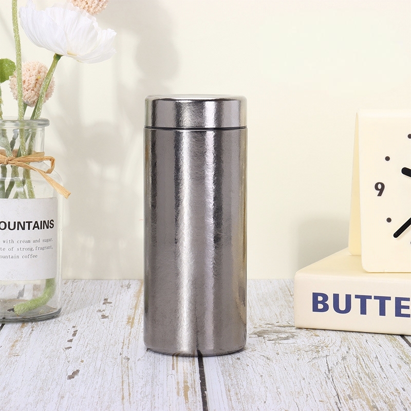 Portable Luxury Titanium Thermos Cup Double-Layer with Tea Water Separation Customizable High-Appearing Gift for Men and Women
