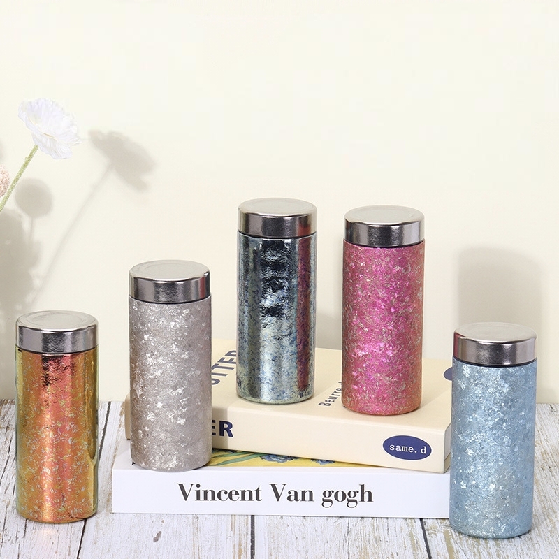 Portable Luxury Titanium Thermos Cup Double-Layer with Tea Water Separation Customizable High-Appearing Gift for Men and Women