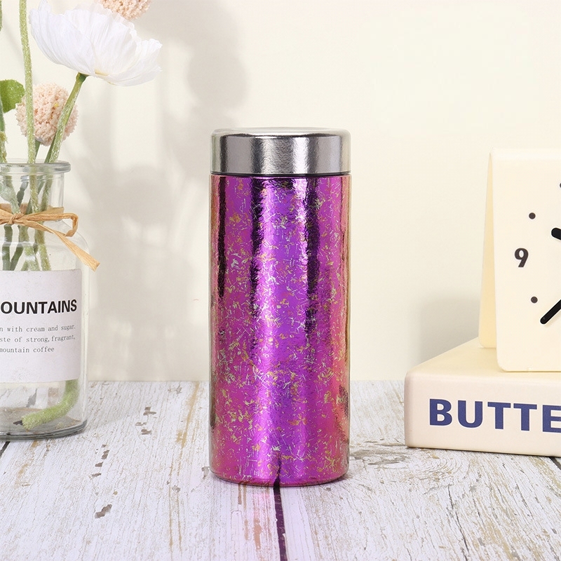Portable Luxury Titanium Thermos Cup Double-Layer with Tea Water Separation Customizable High-Appearing Gift for Men and Women