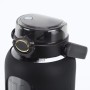 Large Capacity Custom 64oz Glass Water Bottle with Straw Lid Half Gallon Large Water Bottle with Silicone Sleeve For Travel