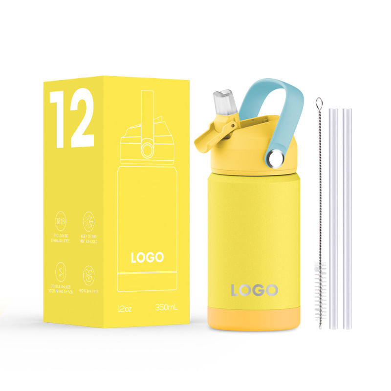 Portable 304 Stainless Steel Child Bottle 12 Ounce Vacuum Flask Cups Kids Water Bottles