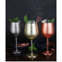 Custom Logo High Quality Luxury 500ml Red Wine & Champagne Glass Goblet Modern Stainless Steel Stemmed Glass Metal Material Cup