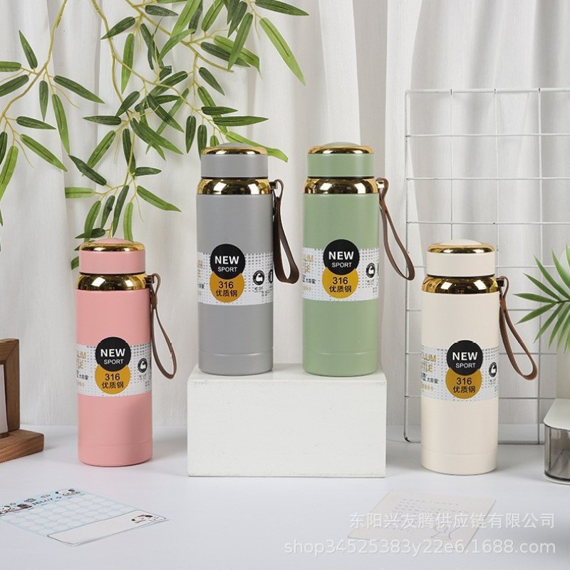 Modern Stainless Steel Vacuum Flask Water Bottle with Filter & Tea Infuser Large Capacity for Office & Travel