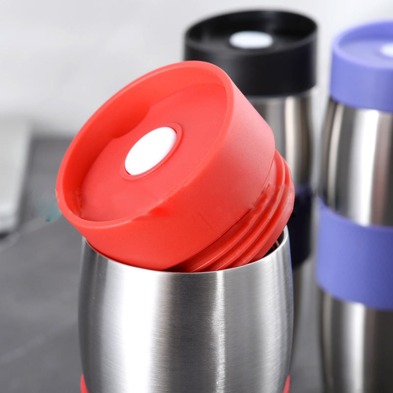  380ml Insulated Stainless Steel Vacuum Water Bottle with Silicone Sleeve for Business Gifts