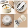 Mini 304 Stainless Steel Vacuum Insulated Food Container Portable Food Jar Kid Thermos School Lunch Soup Box with Lid and Spoon