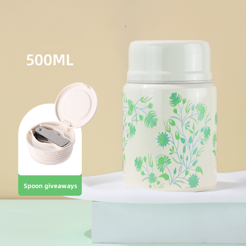 Mini 304 Stainless Steel Vacuum Insulated Food Container Portable Food Jar Kid Thermos School Lunch Soup Box with Lid and Spoon