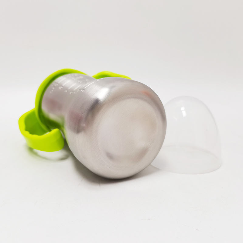 Custom Logo High Quality 290ml Stainless Steel Baby Feeding Bottle BPA Free With Small Size Available in PP and Silicon