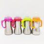 Custom Logo High Quality 290ml Stainless Steel Baby Feeding Bottle BPA Free With Small Size Available in PP and Silicon
