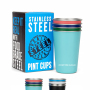 Stackable 304 Stainless Steel  Single Wall Tumbler Beer Cup 16oz Beer Glasses Camping Cup Custom Logo Beer Stein Pint Cup