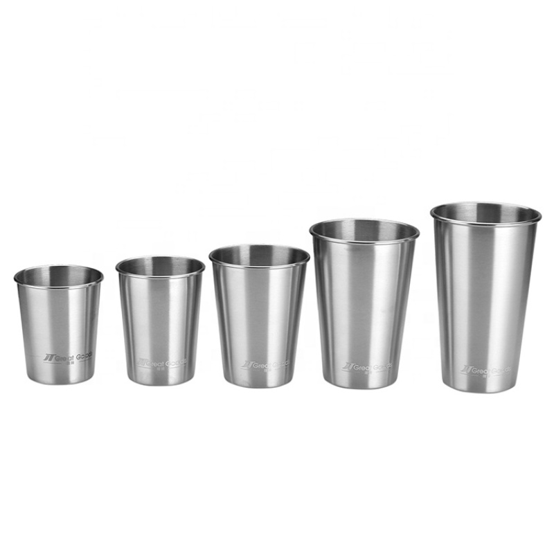 Stackable 304 Stainless Steel Single Wall Tumbler Beer Cup 16oz Beer Glasses Camping Cup Custom Logo Beer Stein Pint Cup