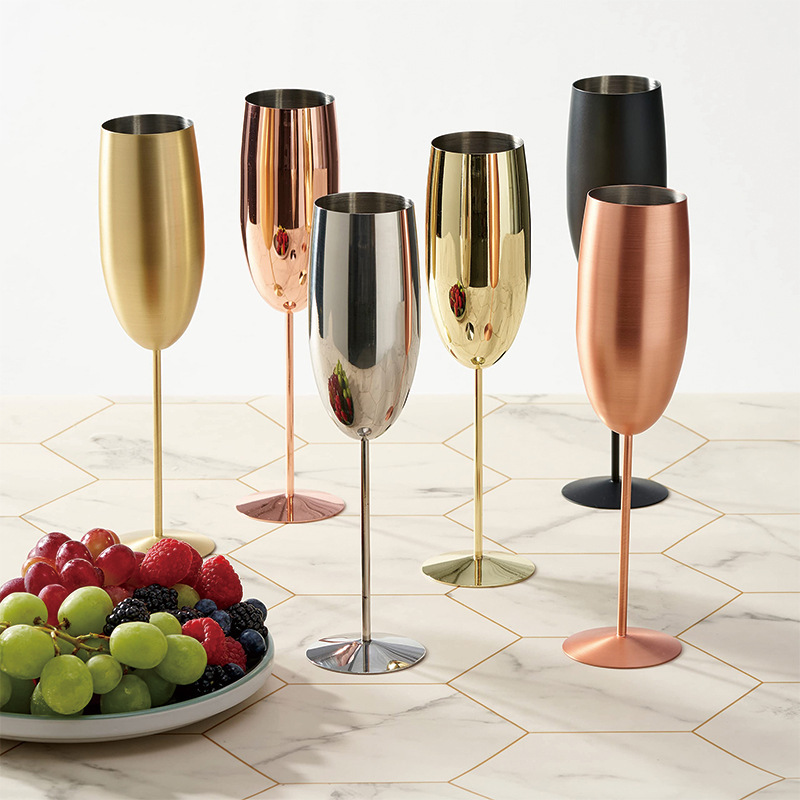 Luxury Stainless Steel Unbreakable Wine Goblet 250ml