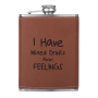 High Quality Metal 304 Stainless Steel Square Mini Hip Flask Leak-Proof Eco-Friendly Recyclable Leather Wrap Pocket Portable
