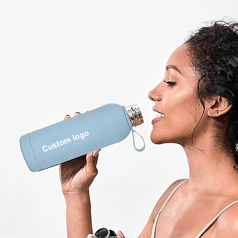 Wholesale Stock 350ml 500ml 750ml Portable Vacuum Flask Thermo Insulation Cold/Hot Water Bottle Logo Design Style with Strap Lid