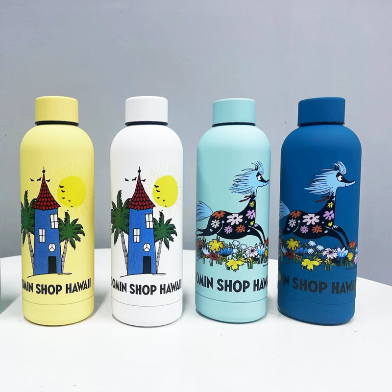 Wholesale Stock 350ml 500ml 750ml Portable Vacuum Flask Thermo Insulation Cold/Hot Water Bottle Logo Design Style with Strap Lid