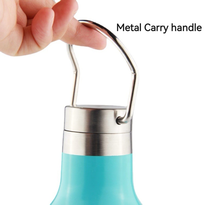 500ml Double Wall Stainless Steel Water Bottle with Metal Handle Gym Sports Bottles Drinking Purpose