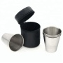 Manufacturing 1oz 2oz Shot Cup Stainless Steel Shot Glass Set in a Black Leather Case