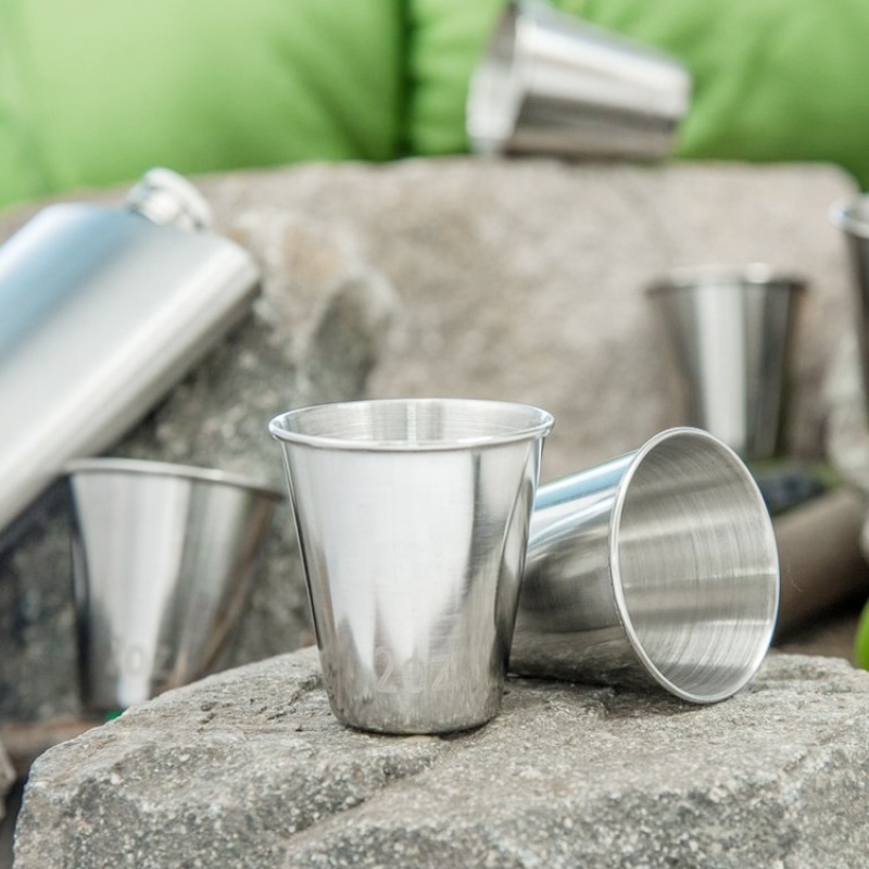 Manufacturing 1oz 2oz Shot Cup Stainless Steel Shot Glass Set in a Black Leather Case