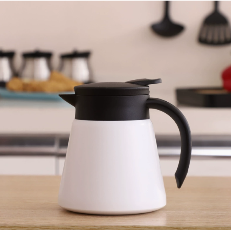680ml Metal Material Insulated Coffee Pot High Value Double Wall Vacuum Warm Water Kettle Office Mini Coffee Maker Household