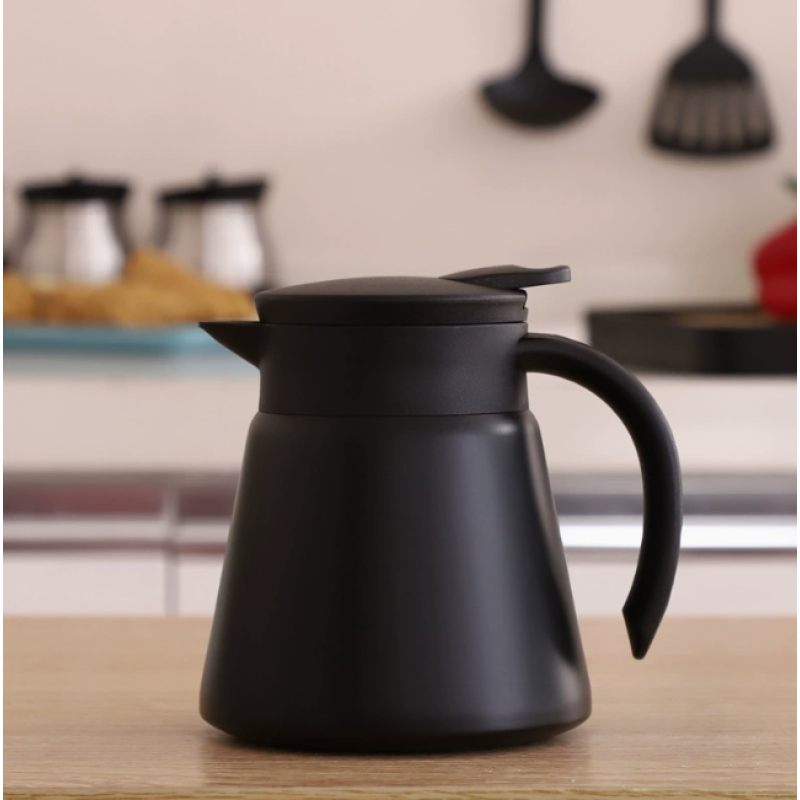 680ml Metal Material Insulated Coffee Pot High Value Double Wall Vacuum Warm Water Kettle Office Mini Coffee Maker Household