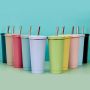 500ml 700ml Modern Design Double Wall Vacuum Insulated Stainless Steel Tumbler with Straw Lid for Back to School