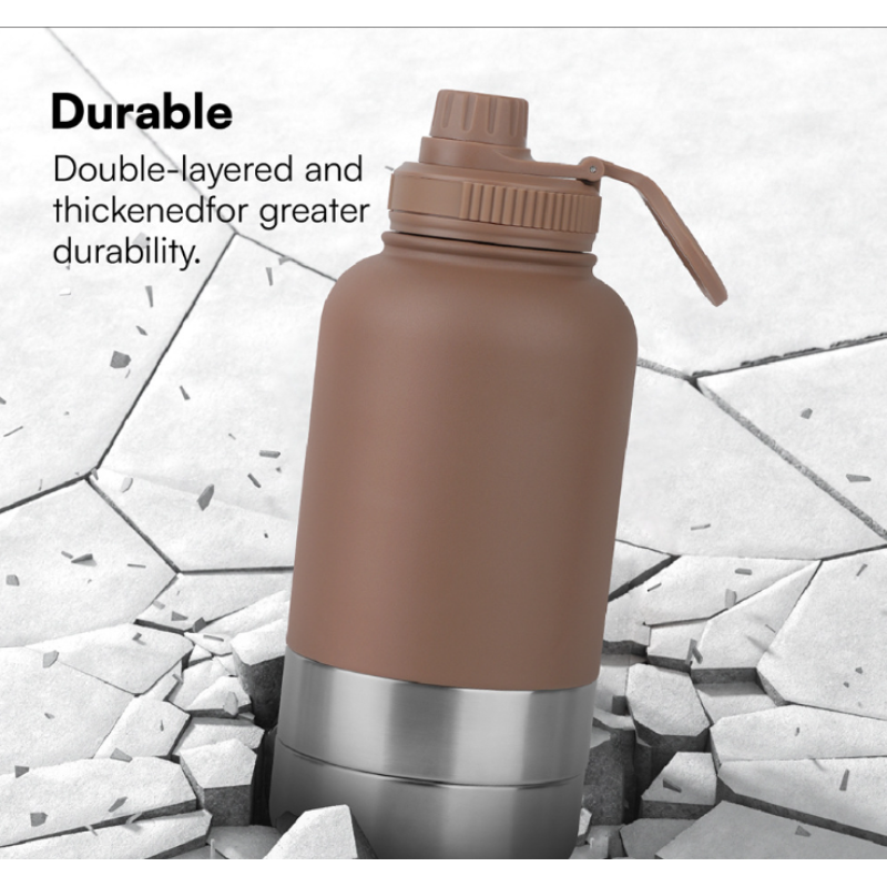 Large Capacity 3 in 1 32oz Portable Pet Dog Water Bottle Bowls Stainless Steel Insulated Outdoor Travel Bowl Drinking Bottle