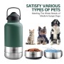 Large Capacity 3 in 1 32oz Portable Pet Dog Water Bottle Bowls Stainless Steel Insulated Outdoor Travel Bowl Drinking Bottle