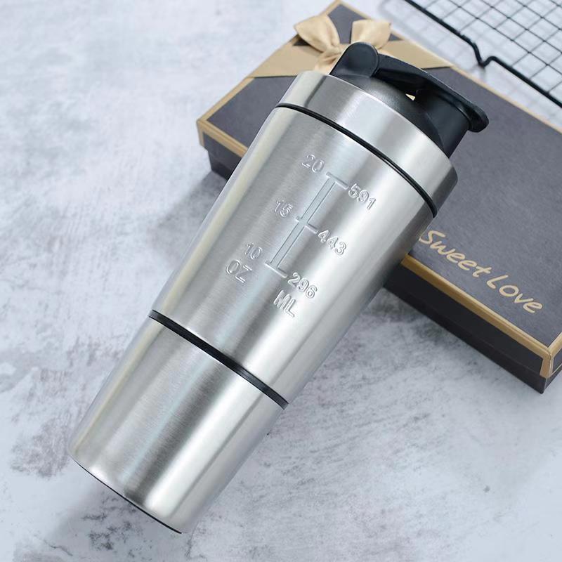 20oz Insulated Stainless Steel Shaker Cup for Fitness Gym Sports Direct Drinking School Bicycle Water Bottle Shaker Bottles