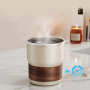 300/500ml  304 Stainless Steel Drinking Cup with Wood Grain Grip Ring Vintage for Home Dorm Kids Outdoor Use