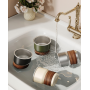 300/500ml  304 Stainless Steel Drinking Cup with Wood Grain Grip Ring Vintage for Home Dorm Kids Outdoor Use