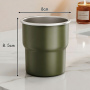 300/500ml  304 Stainless Steel Drinking Cup with Wood Grain Grip Ring Vintage for Home Dorm Kids Outdoor Use