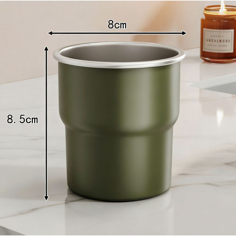 300/500ml 304 Stainless Steel Drinking Cup with Wood Grain Grip Ring Vintage for Home Dorm Kids Outdoor Use
