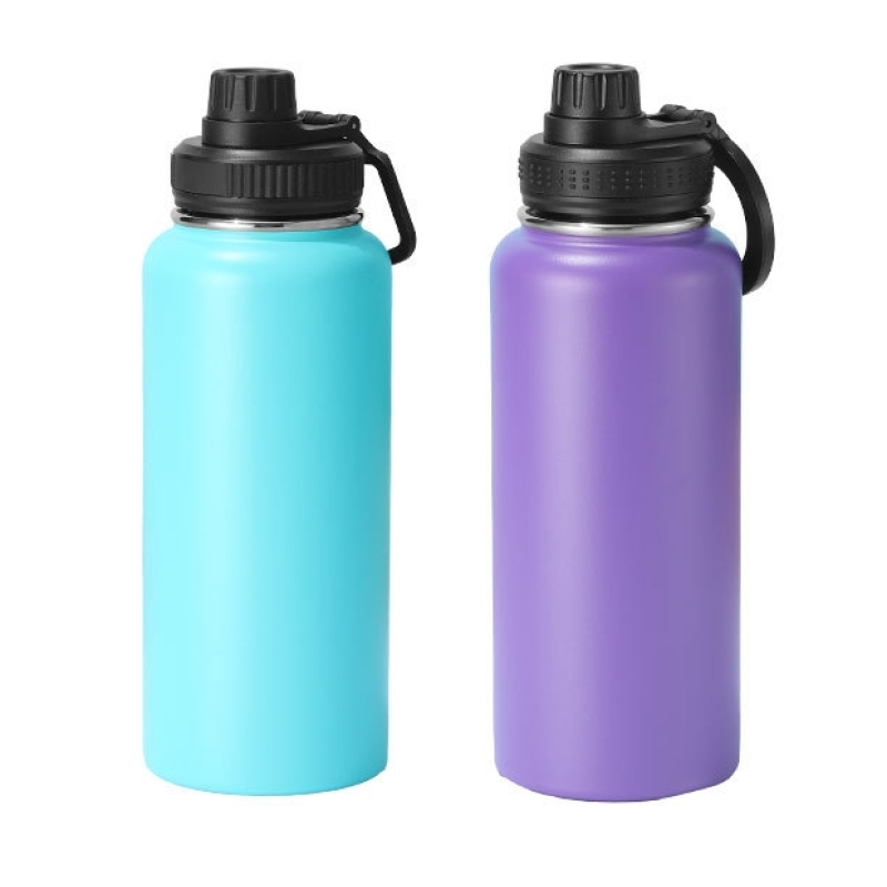 Custom Logo Metal Travel Thermos Flask Stainless Steel Reusable Wide Mouth Vacuum Water Bottle for Adults Keep Hot and Cold 24H