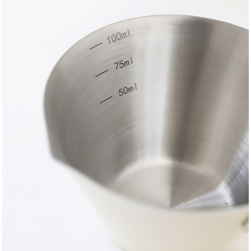 Thick 304 Stainless Steel 100ml Coffee Extraction Cup with Scale and Spout Coffee Cup and Milk Jug Espresso Cups Measuring Cup