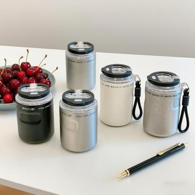 260ml 350ml Mini Stainless Steel Vacuum Coffee Cup with Straw Travel