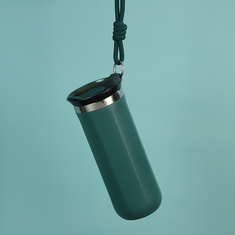 350ml 500ml 304 Stainless Steel Thermal Coffee Cup Vacuum Insulated Travel Mug  with Lid and Hand Strap