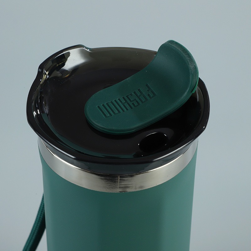 350ml 500ml 304 Stainless Steel Thermal Coffee Cup Vacuum Insulated Travel Mug with Lid and Hand Strap