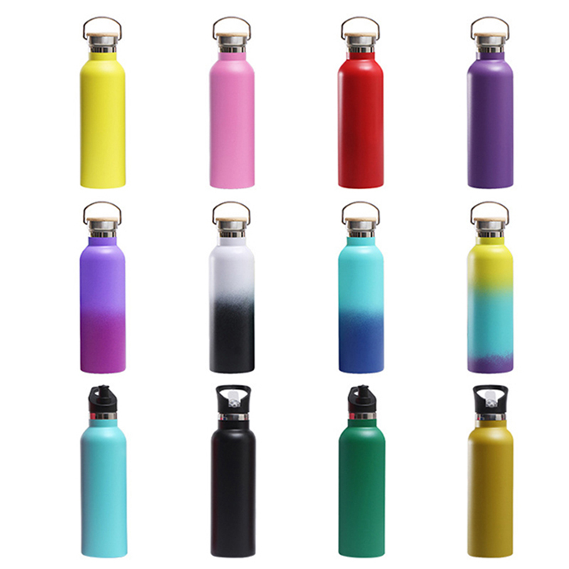 Eco-Friendly Customized 500ml 750ml Double Wall Metal Sport Water Thermos Flask Standard Mouth for Cycling Promotions