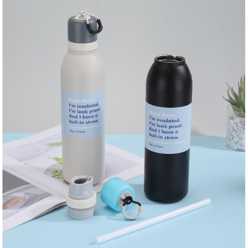 Best-selling 304 Stainless Steel Double Wall Insulated Drink Thermos Cup High Appearance Level Outdoor Sports Portable Water Cup