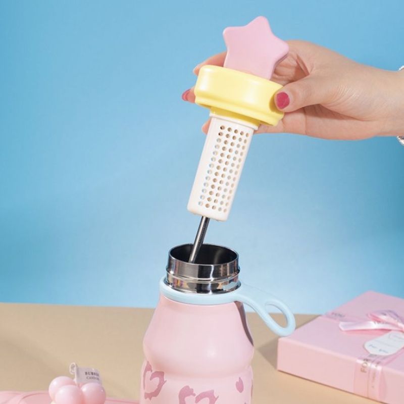 500ml  Vacuum Milk Bottle New Star Portable Leopard Print Layer for Children