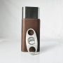 Wholesale 3 Finger Carrying Stainless Steel Travel  PU Leather Cover Cigar Travel Case with Cutter Humidor Cigar Cases