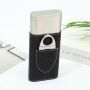 Wholesale 3 Finger Carrying Stainless Steel Travel  PU Leather Cover Cigar Travel Case with Cutter Humidor Cigar Cases