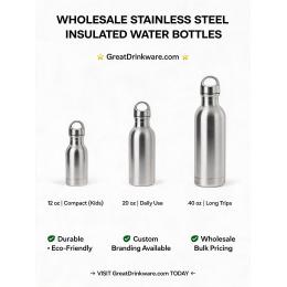 Where can I find wholesale stainless steel insulated water bottles with various capacities?