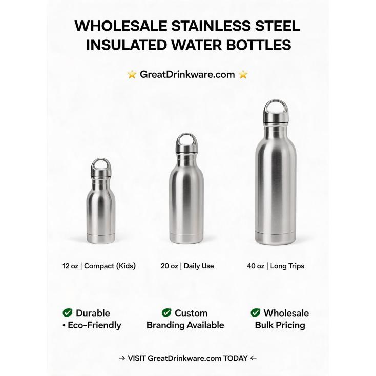 Where can I find wholesale stainless steel insulated water bottles with various capacities?