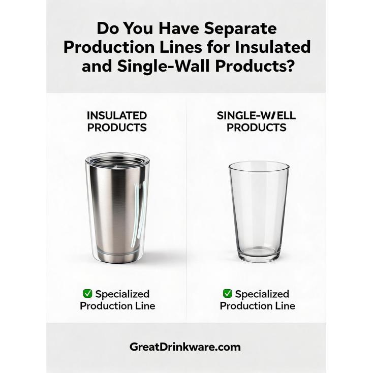 Do you have separate production lines for insulated products and single-wall products?