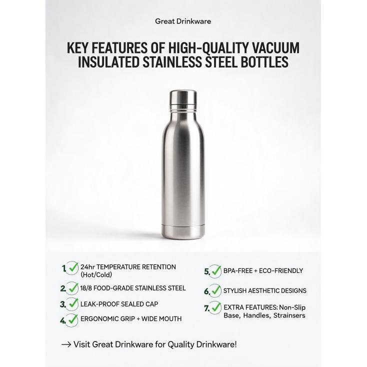 What are the key features to look for in high-quality vacuum insulated stainless steel bottles?
