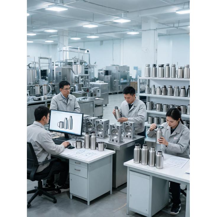 How does the custom OEM/ODM process work from design sampling to mass production for drinkware?